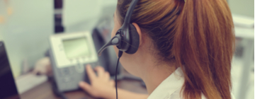 call center employee making a phone call