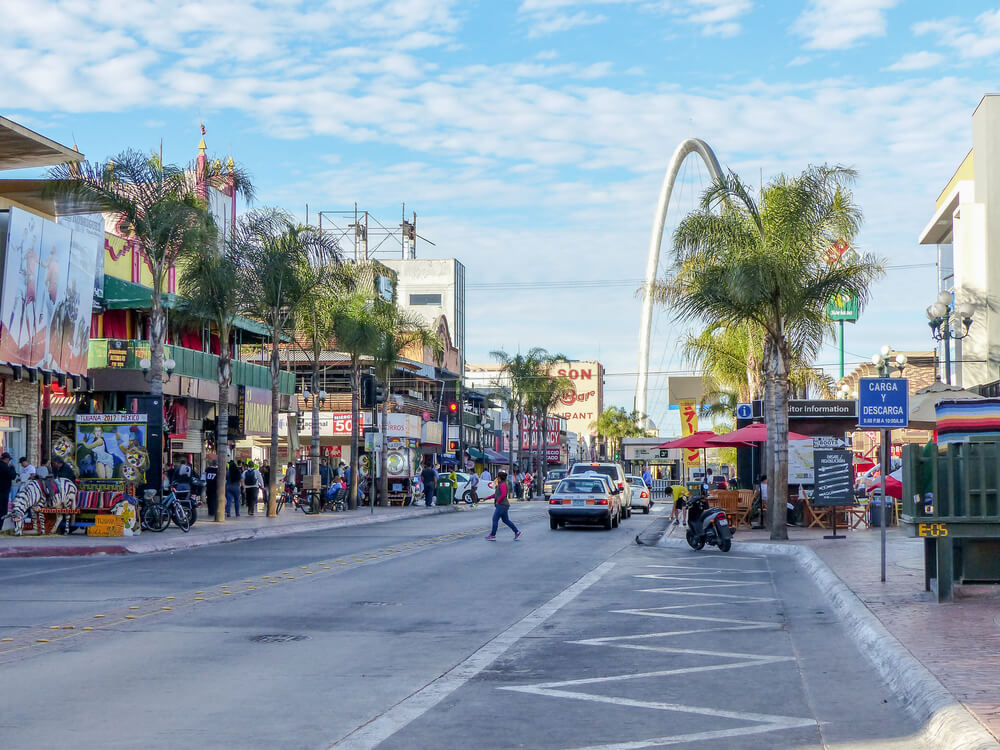 Routine street movement in the lively city of Tijuana, Mexico