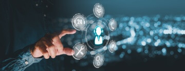 Illustration of a call center agent using various forms of technology - best call center job in Tijuana.